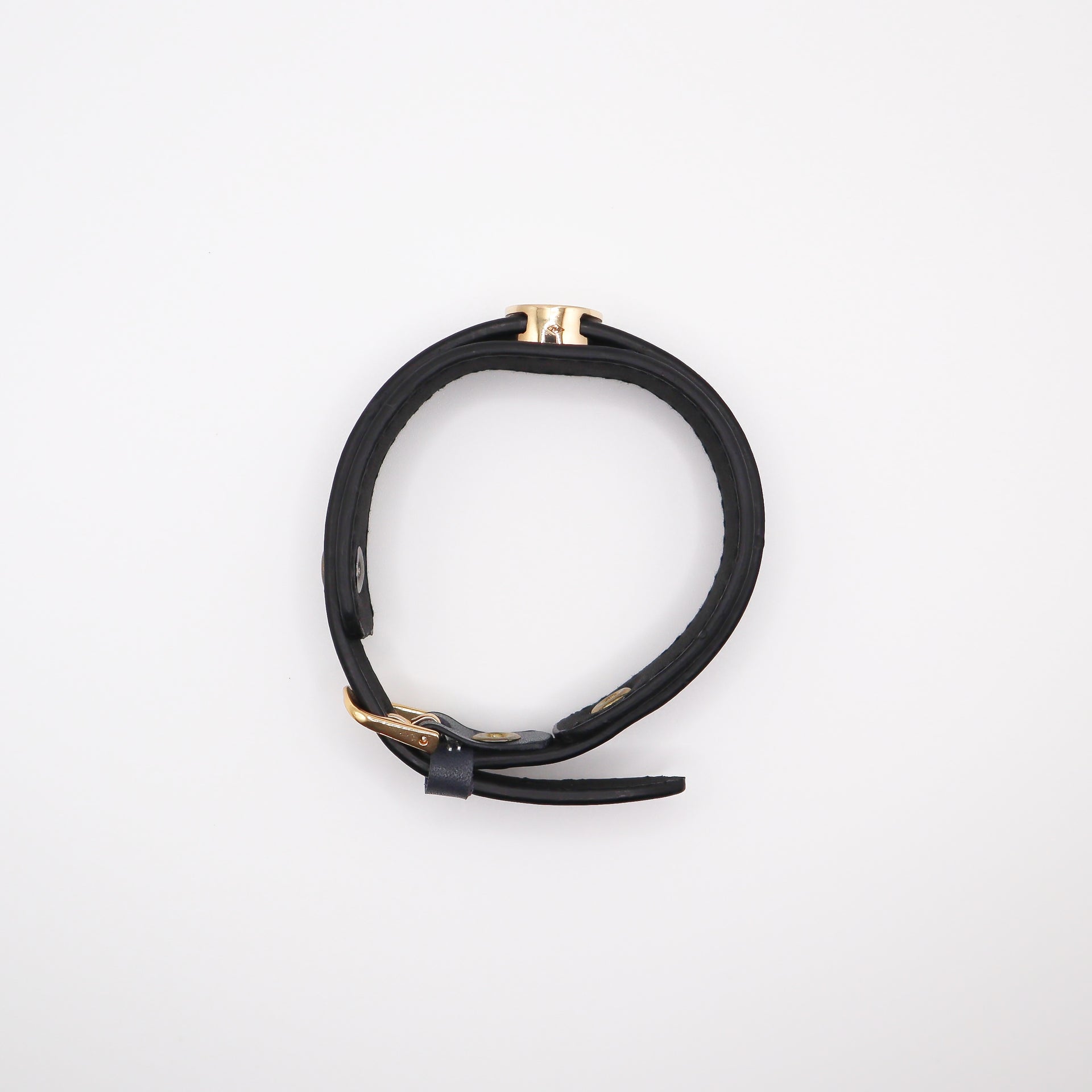 Gold Key Bracelet with Leather Wristband