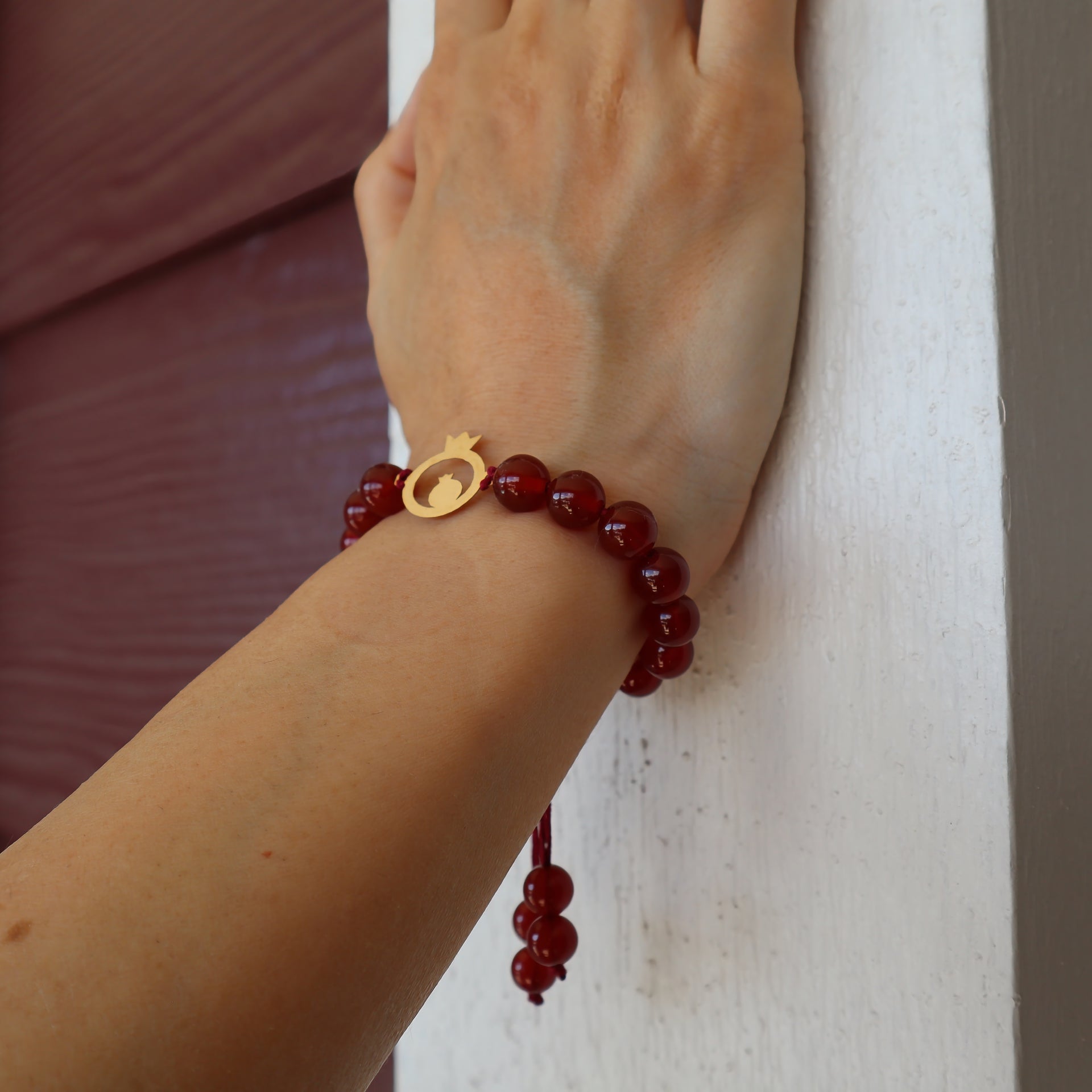 18k Gold Red Carnelian Bracelet