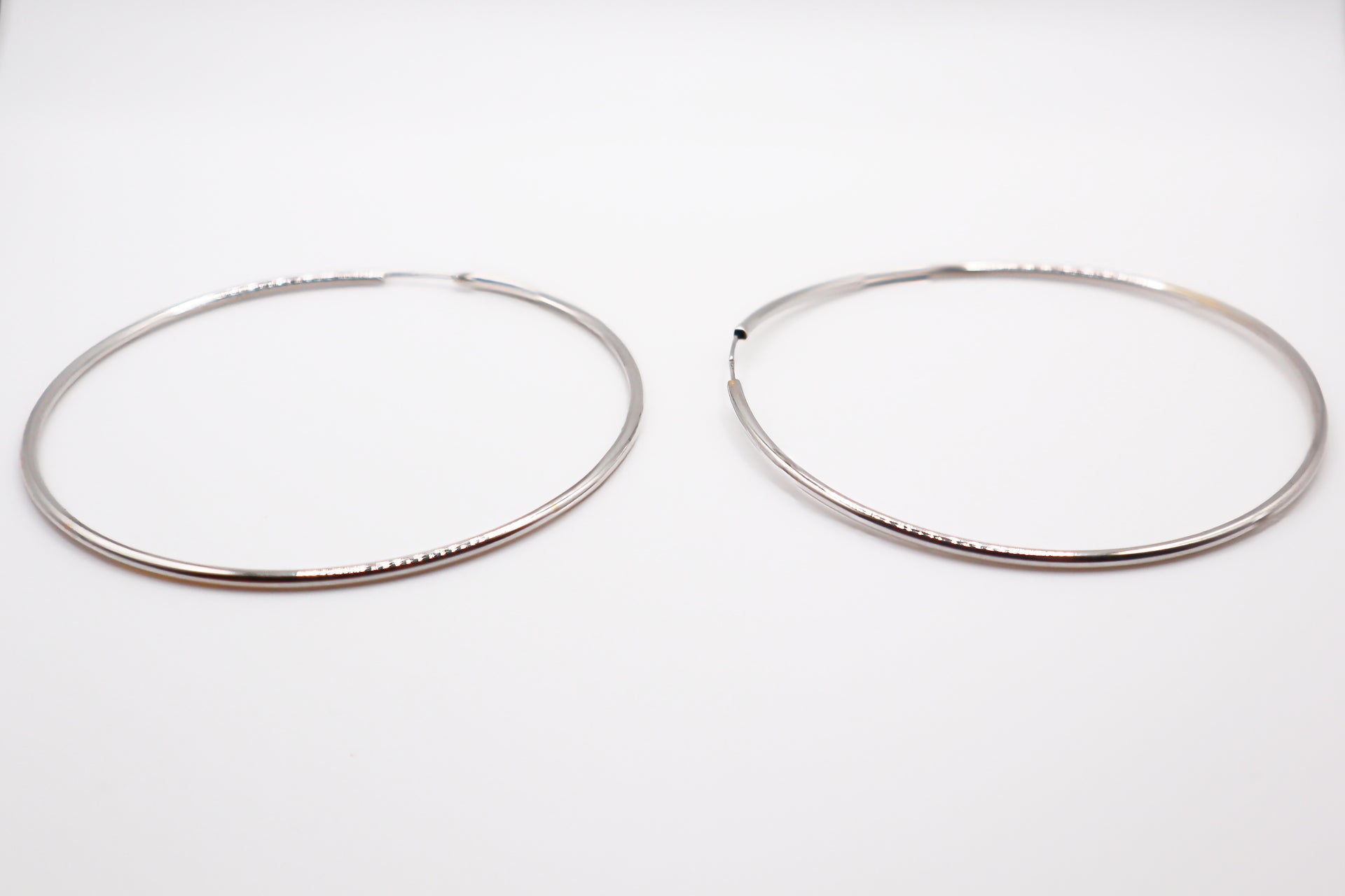 Large White Gold Hoop Earrings