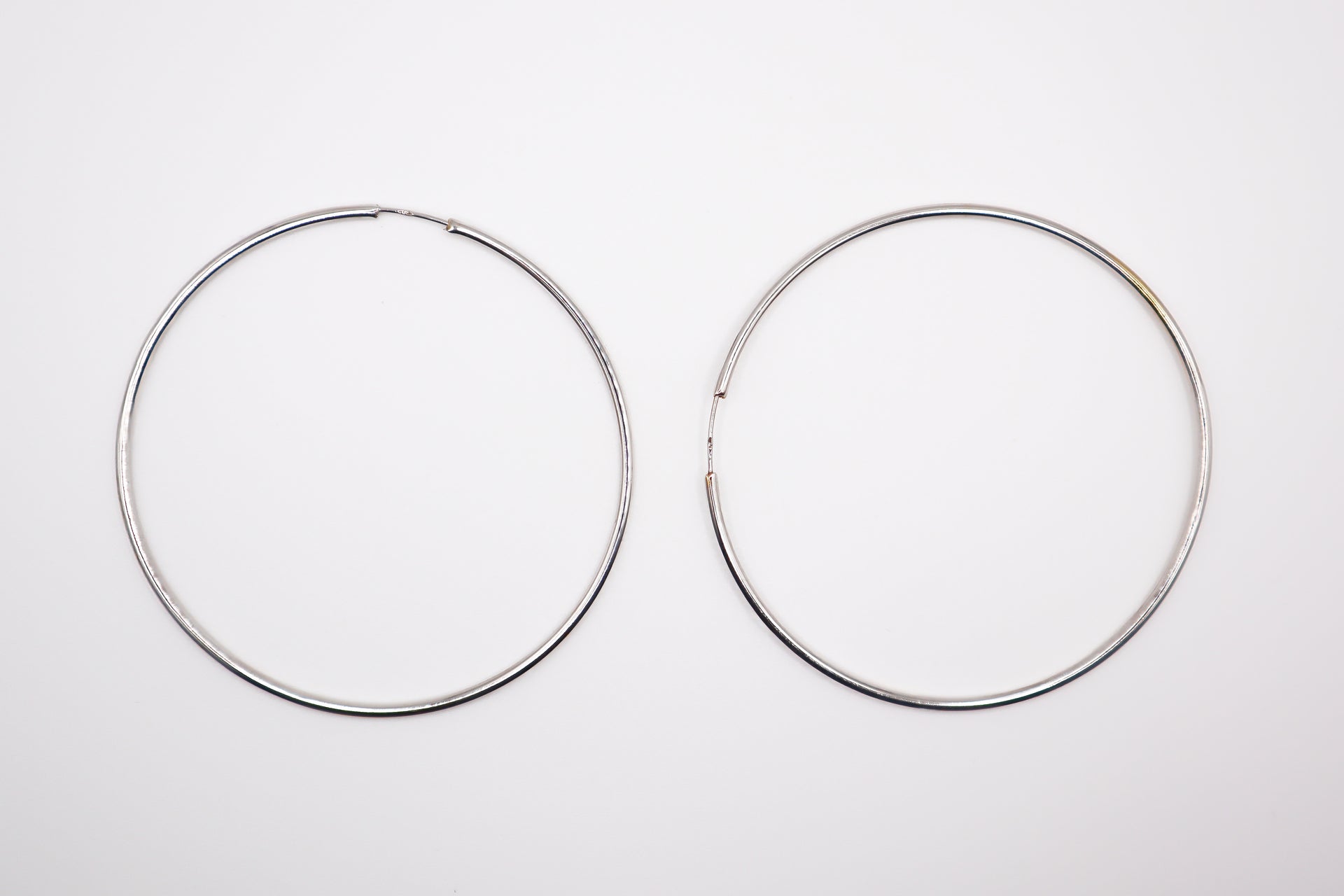 Large White Gold Hoop Earrings